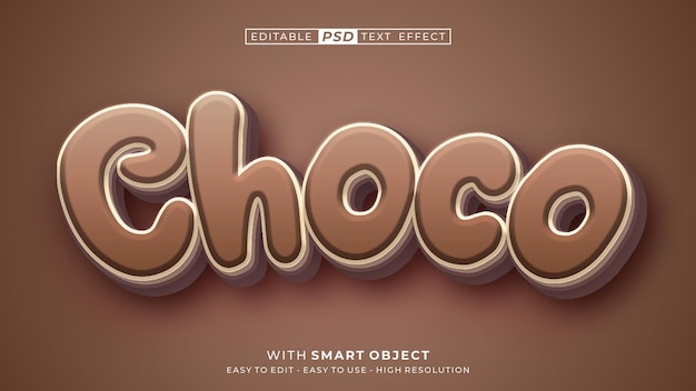 Choco text 3D style effect