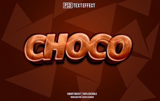 choco text effect font editable typography 3d text