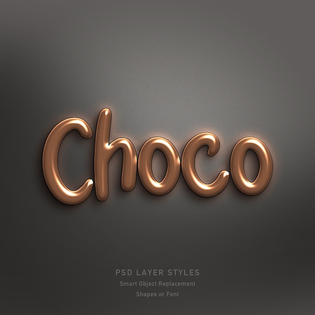 Choco Text Style Effect PSD