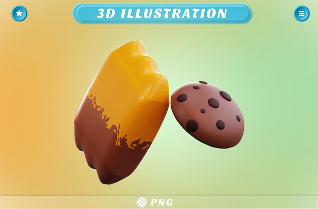 PSD chocolat à biscuits 3d