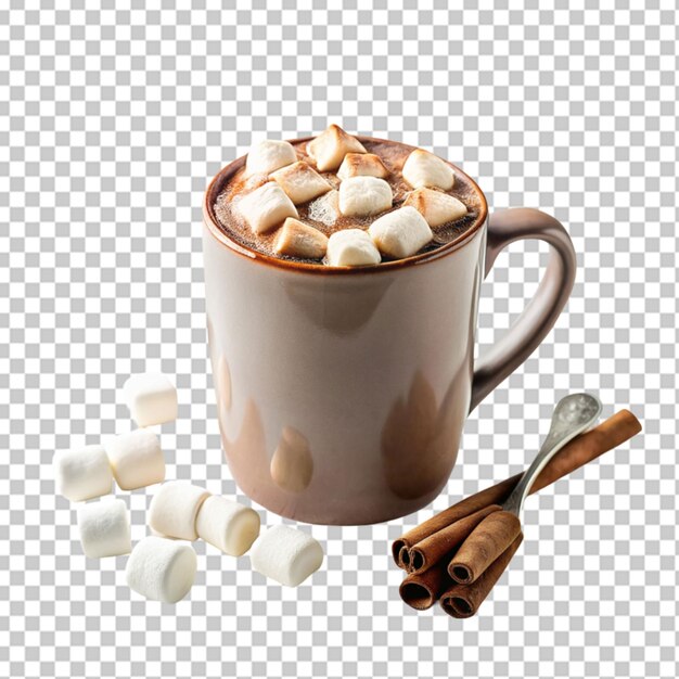 PSD chocolat chaud avec des marshmallows