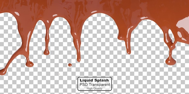 PSD chocolat éclaboussé sur fond transparent