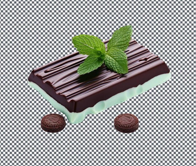 PSD chocolat à la menthe aromatique cadbury oreo isolé sur un fond transparent