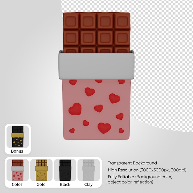 Chocolate 3d con corazones