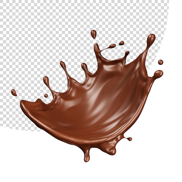 Chocolate aislado salpicaduras onda 3D Render ilustración