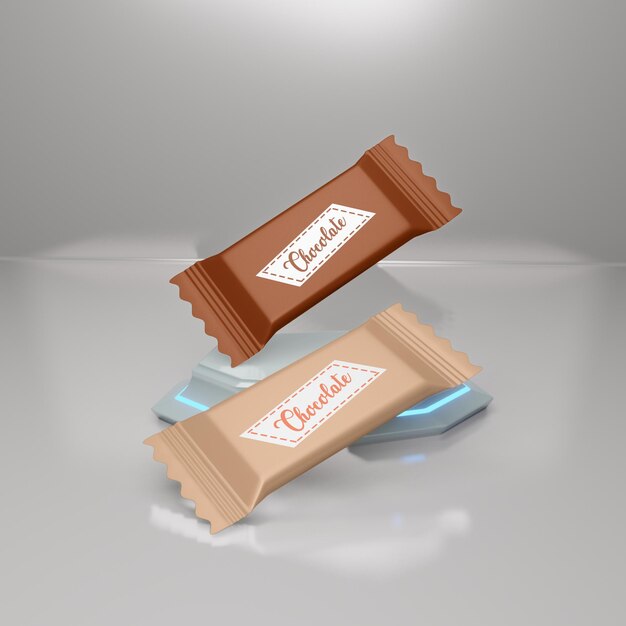 Chocolate bar packaging mockup Premium Psd