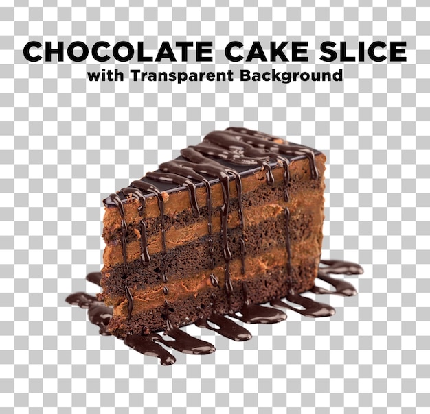 PSD chocolate cake slice foto psd com fundo transparente