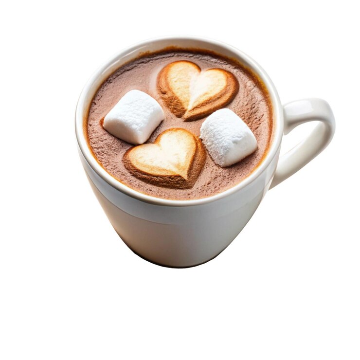 PSD chocolate caliente con corazón de malvavisco