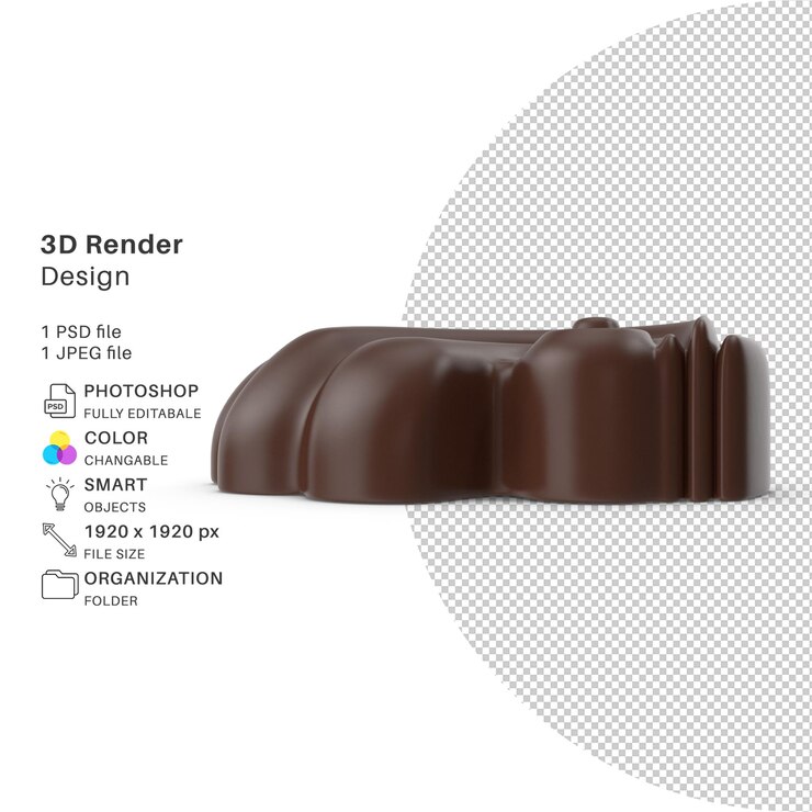 PSD chocolate candy modelado 3d archivo psd chocolate realista