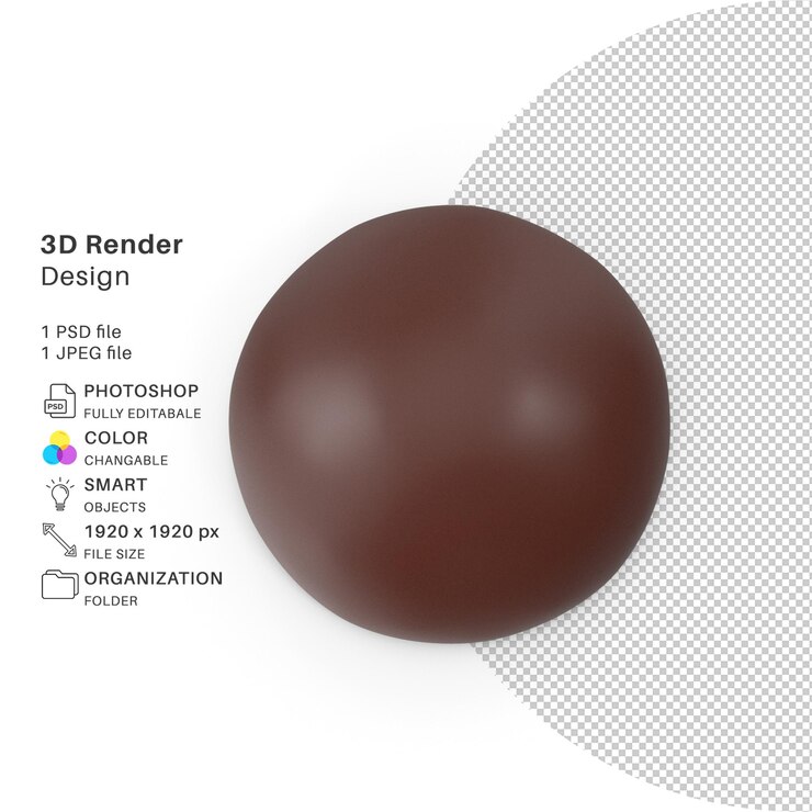 PSD chocolate candy modelado 3d archivo psd chocolate realista