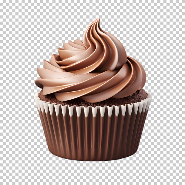 chocolate cupcake png isolado em fundo transparente.