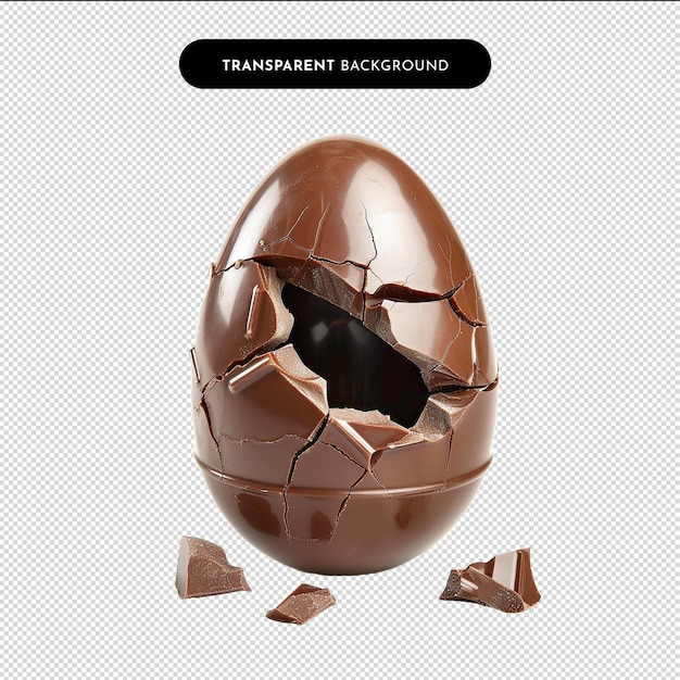 PSD chocolate egg isolated transparent background