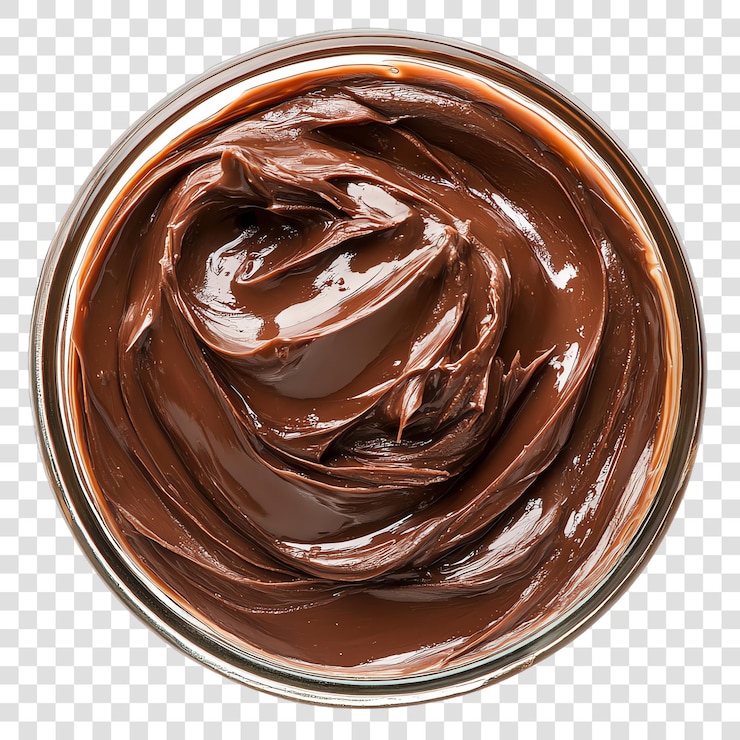 PSD chocolate espalhado isolado sobre um fundo transparente
