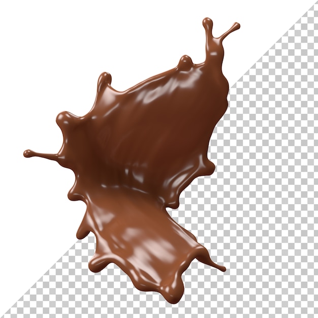 Chocolate con leche splash 3d realista