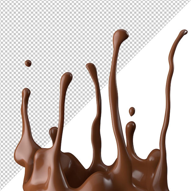 Chocolate con leche splash 3d realista