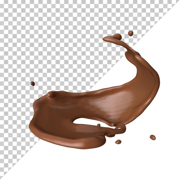 Chocolate con leche splash 3d realista