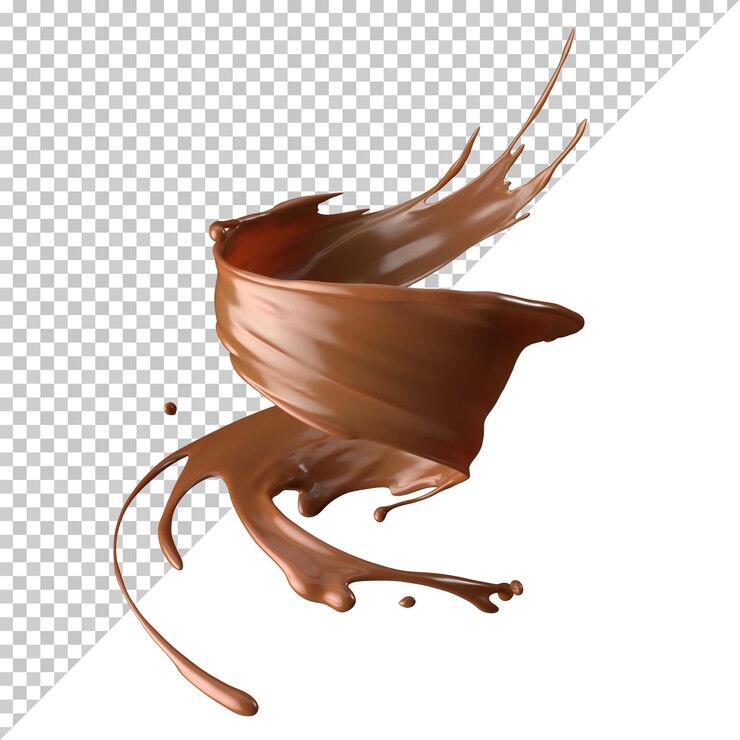 Chocolate con leche splash 3d realista