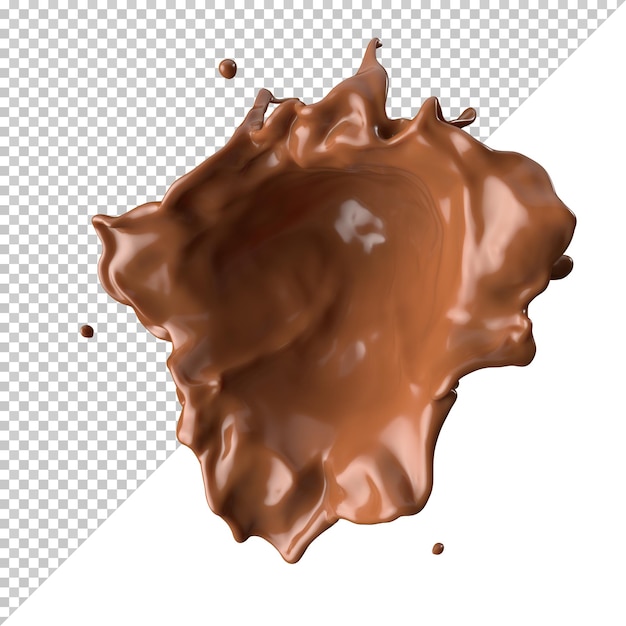 Chocolate con leche splash 3d realista