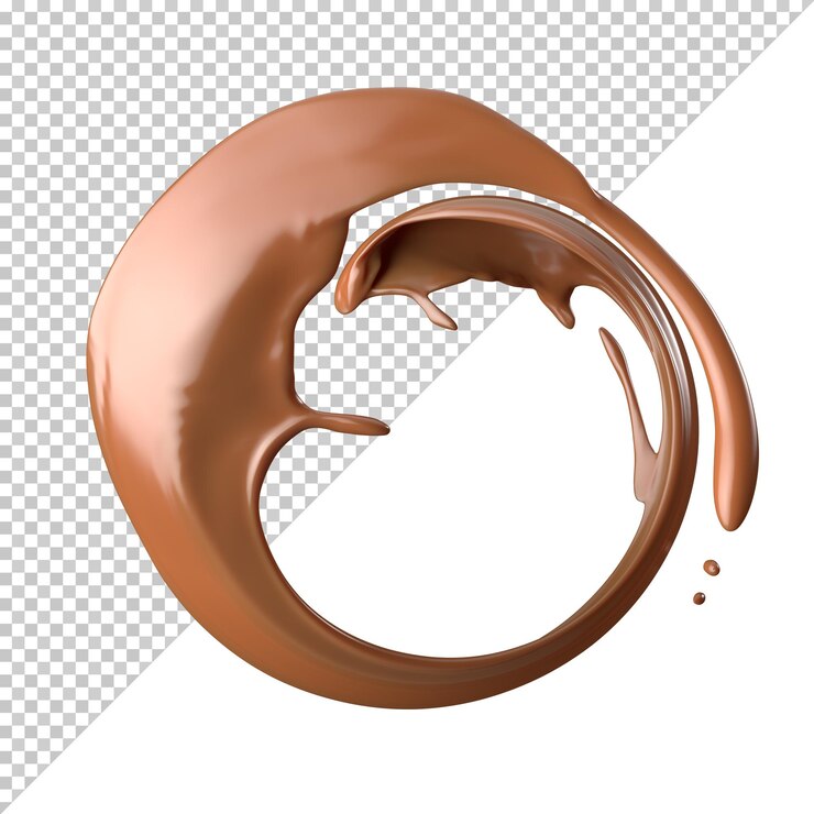 Chocolate con leche splash 3d realista