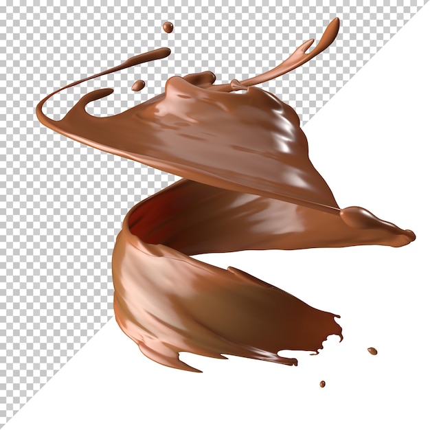 Chocolate con leche splash 3d realista