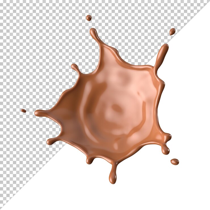 Chocolate con leche splash 3d realista