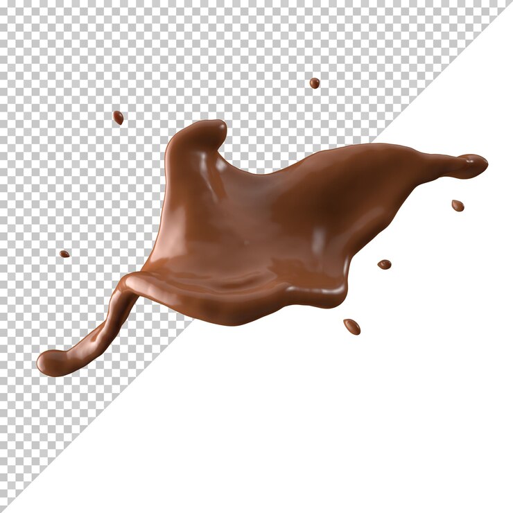 Chocolate con leche splash 3d realista