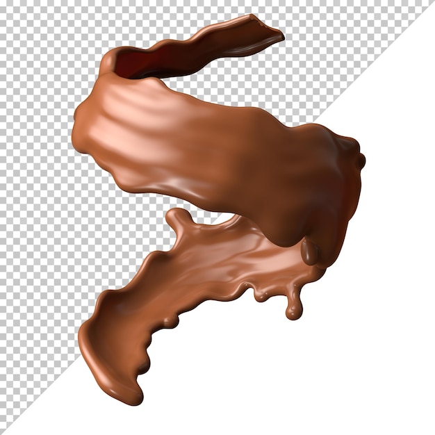 Chocolate con leche splash 3d realista