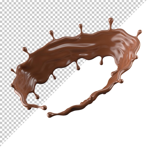 Chocolate con leche splash 3d realista