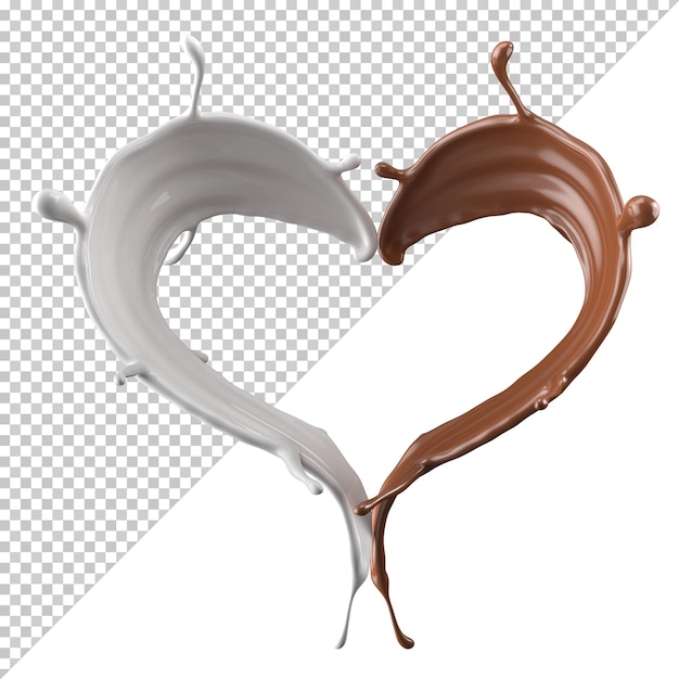 Chocolate con leche splash 3d realista