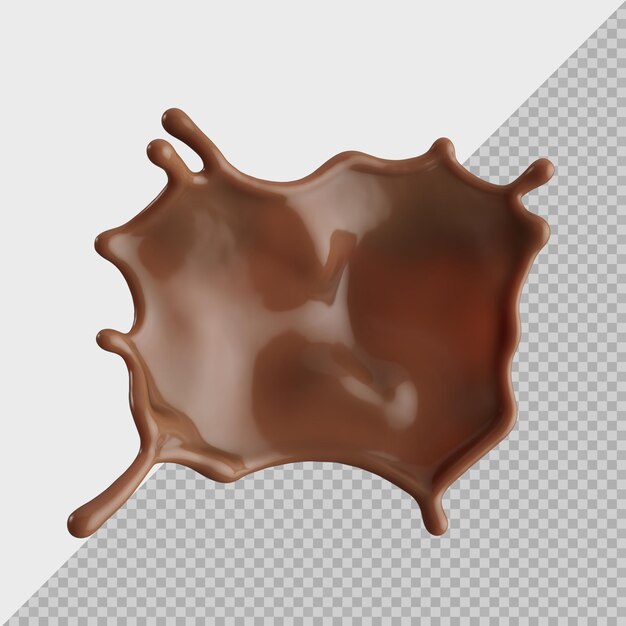 Chocolate con leche splash 3d realista