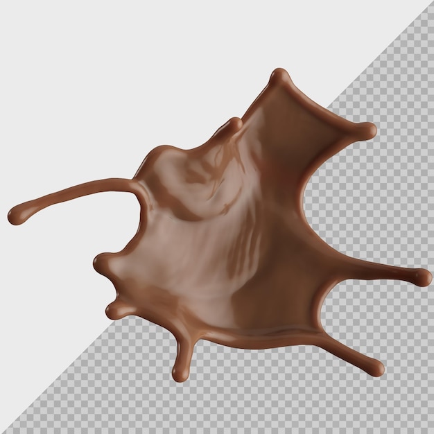Chocolate con leche splash 3d realista