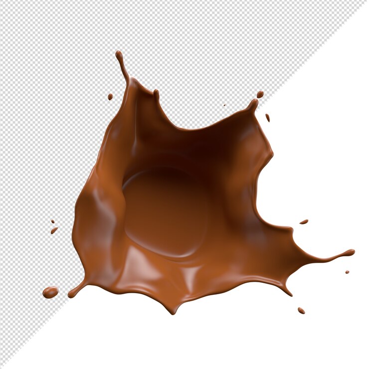 Chocolate con leche splash 3d realista