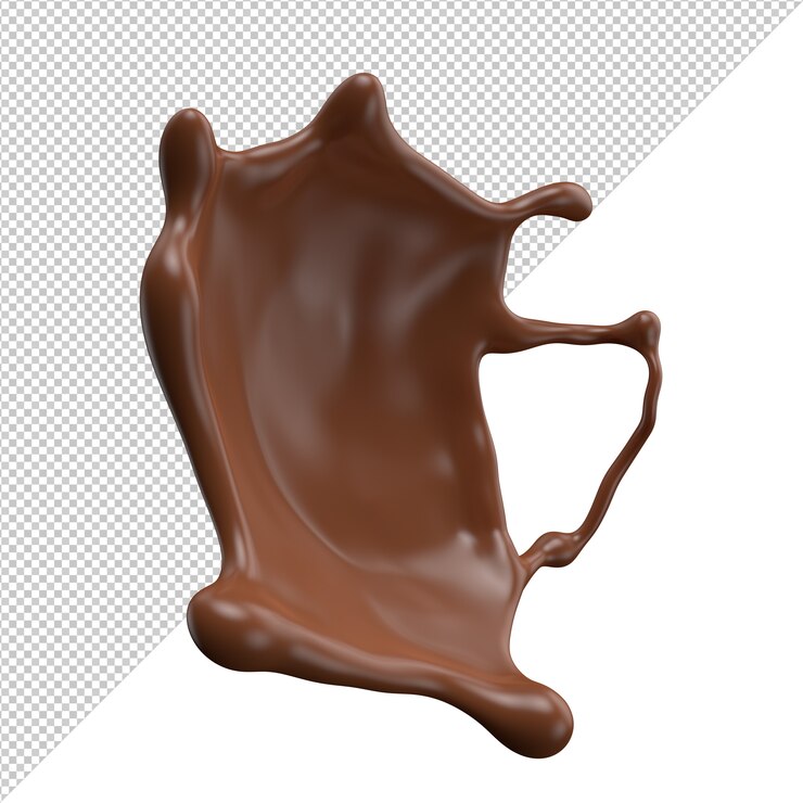 Chocolate con leche splash 3d realista