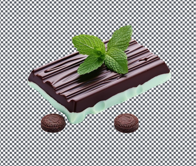 Chocolate de menta cadbury oreo con sabor aislado sobre un fondo transparente