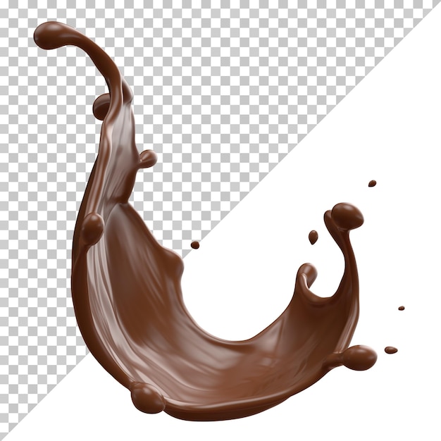 Chocolate milk splash 3d realista