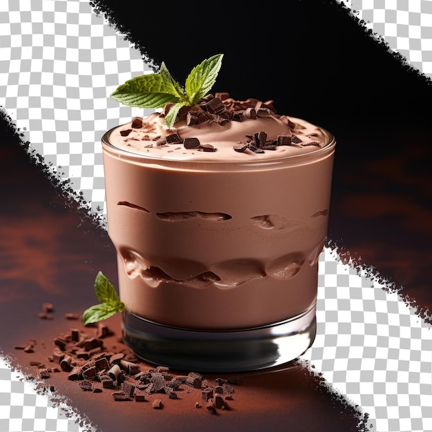 Chocolate mousse con trayectoria de recorte de fondo transparente incluida