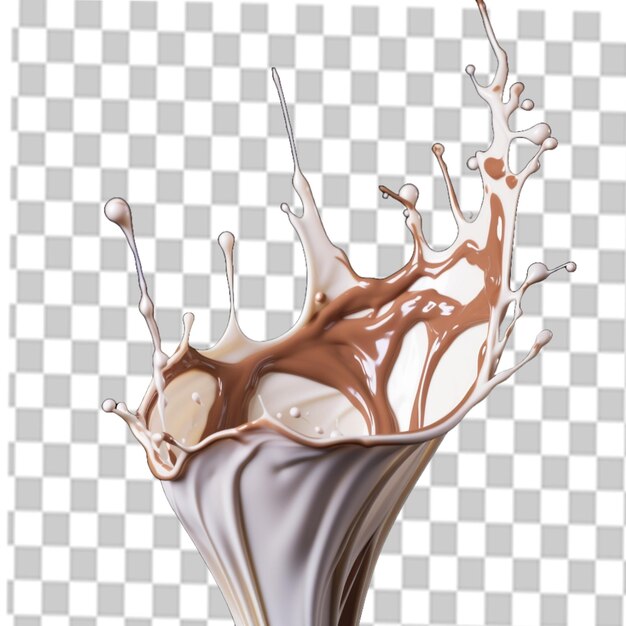 PSD chocolate png salpicaduras de leche