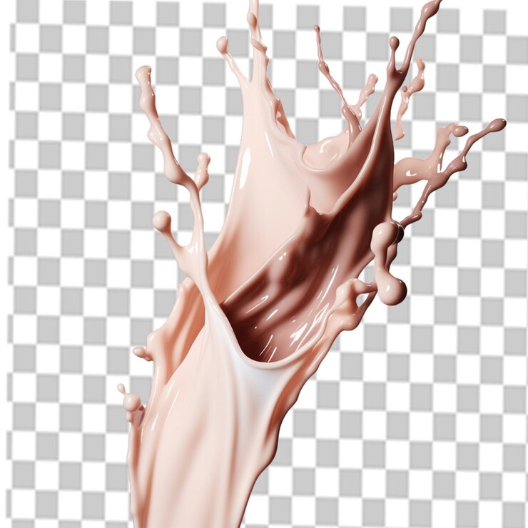 PSD chocolate png salpicaduras de leche