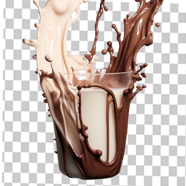 PSD chocolate png salpicaduras de leche