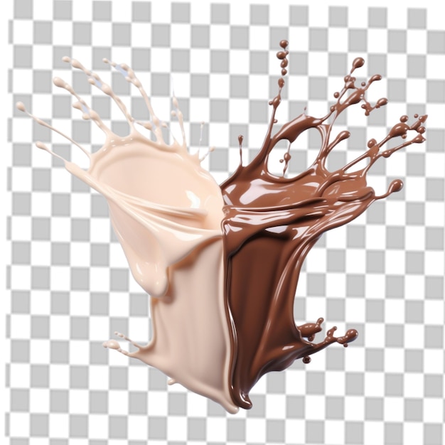 PSD chocolate png salpicaduras de leche