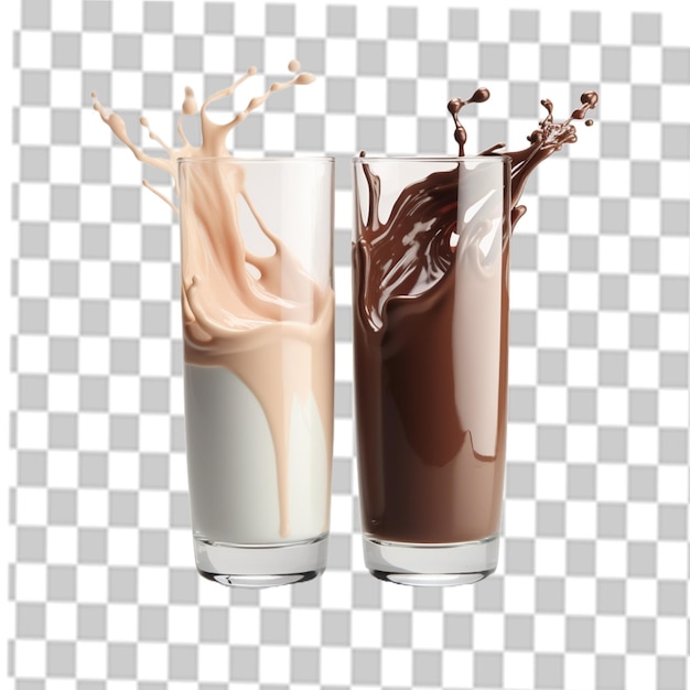 PSD chocolate png salpicaduras de leche