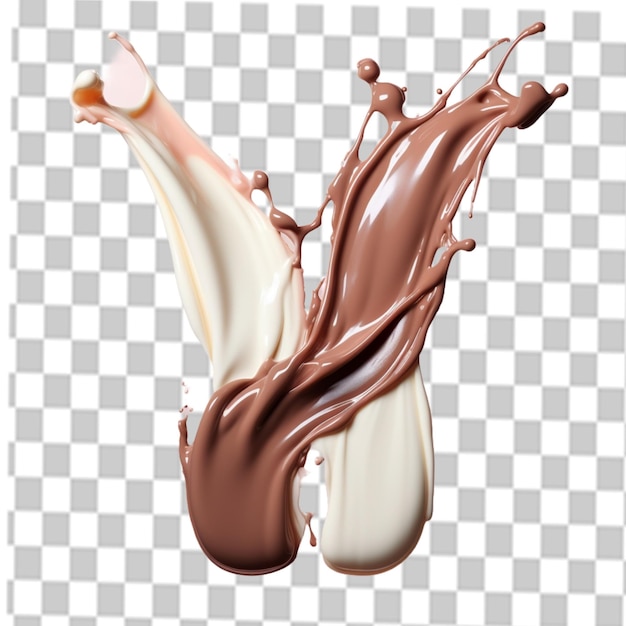 PSD chocolate png salpicaduras de leche