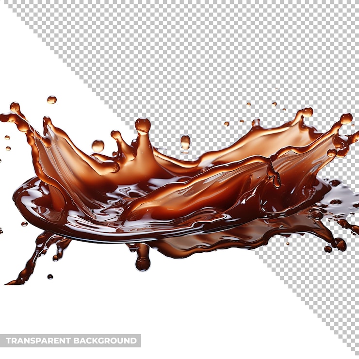 PSD chocolate psd con salpicaduras aislado sin fondo