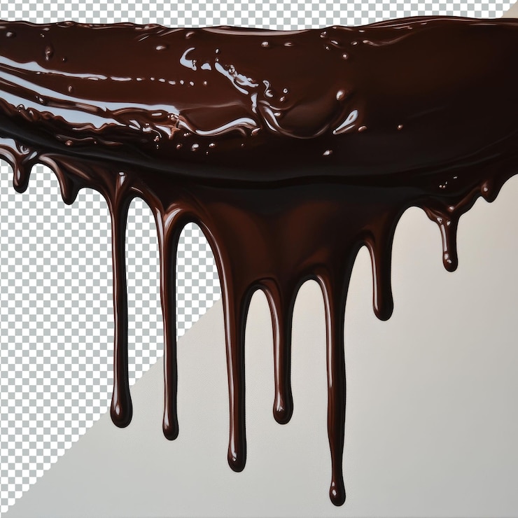 PSD el chocolate rico gotea elegantemente creando una textura impresionante que captura la esencia de la indulgencia y la dulzura del chocolate gotea