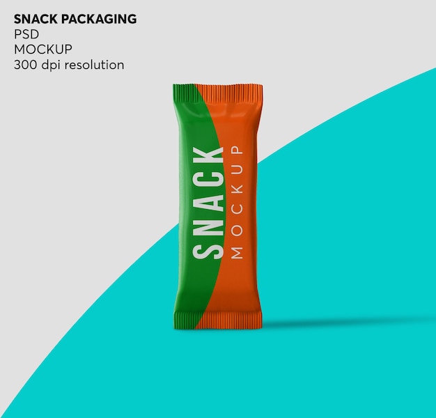 Chocolate Snack Bar Packaging Mockup isolato