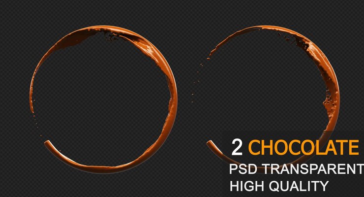 Chocolate splash with droplets isolated design Premium Psd