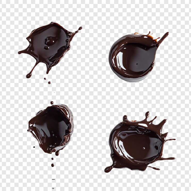 PSD chocolate splashes delicioso chocolate oscuro gotas y salpicaduras