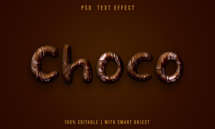 PSD chocoo efecto de texto editable