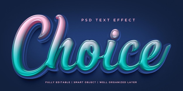 PSD choix d'effet de texte de style 3d