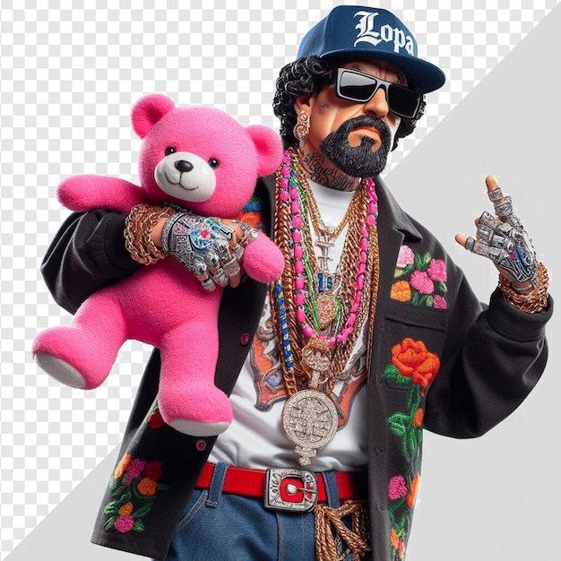 Cholo Gangster de Los Ángeles en Gstyle Hood Bro Pose aislado en un fondo transparente Cara png